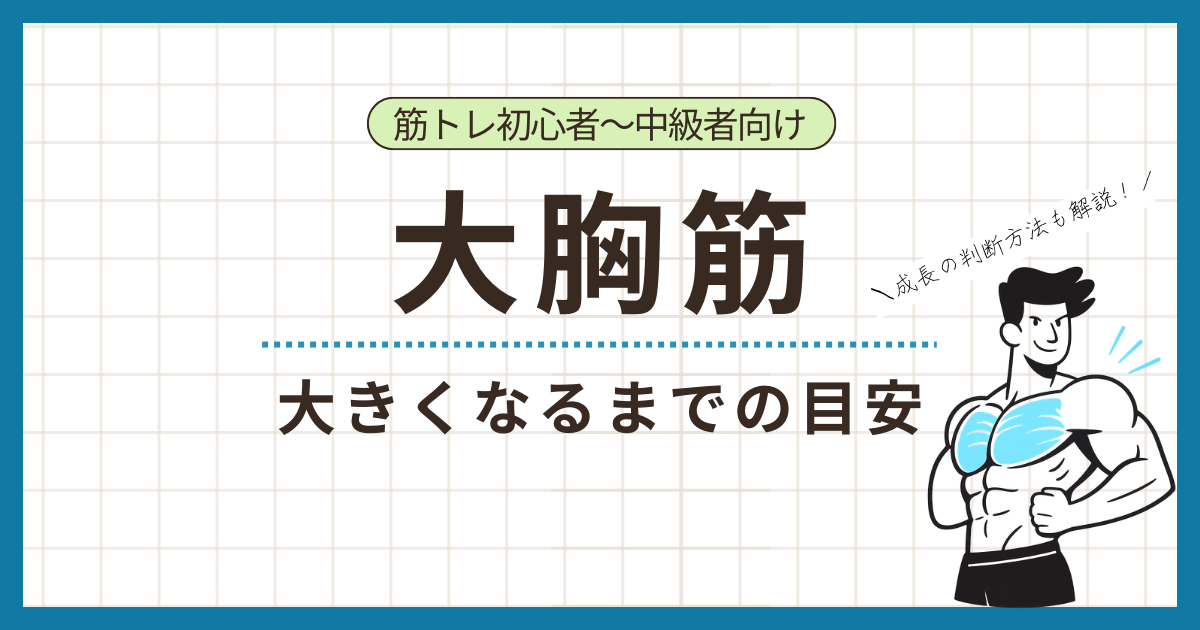 大胸筋が大きくなるまでの目安と成長の判断方法を解説した記事のアイキャッチ画像