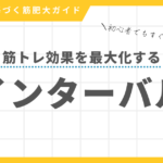 筋トレのインターバル（休憩時間）と筋トレ効果の関係を解説するアイキャッチ画像
